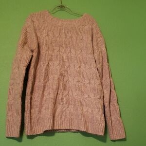 St. John's Bay Women Medium Warm Blush Cable Knit Sweater